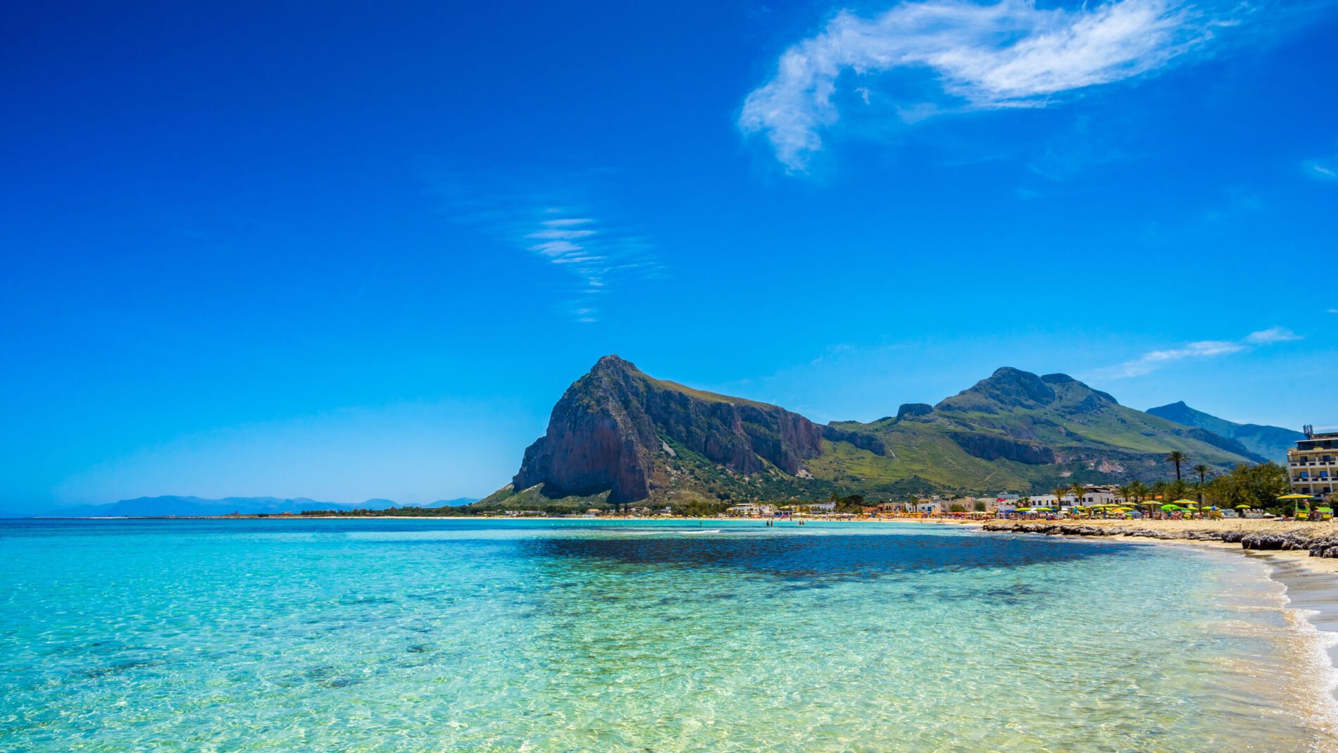 San Vito lo Capo beach and Monte Monaco in background, north-wes