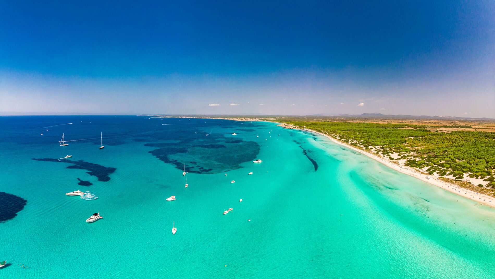 Majorca Es Trenc ses Arenes beach in Balearic Islands, Spain, Ju