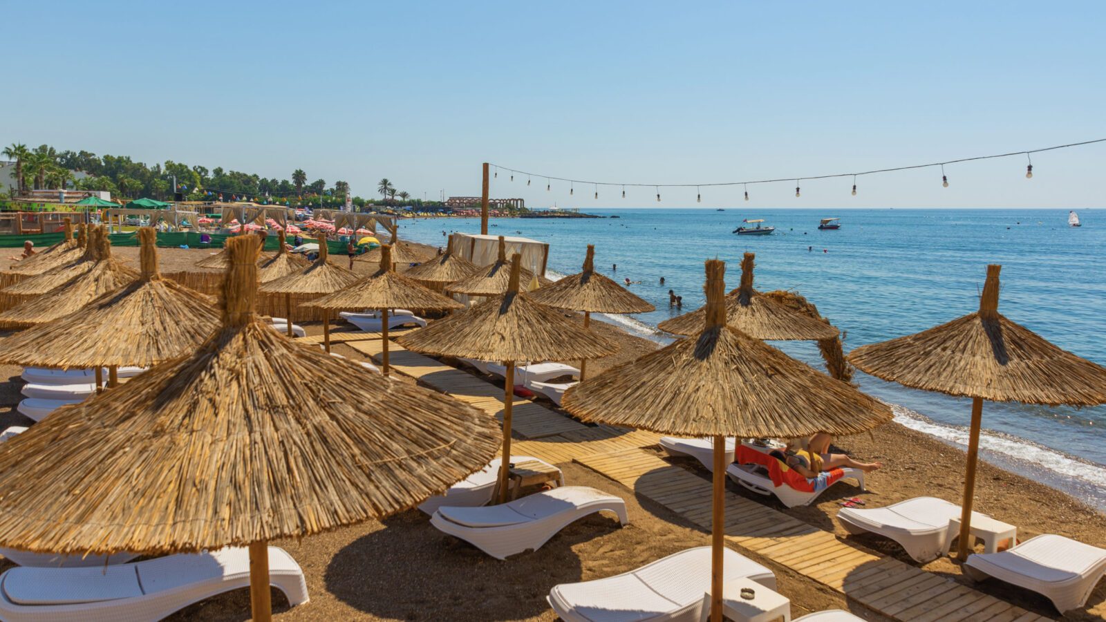 ANTALYA, TURKEY: Landscape on Lara beach on the Mediterranean coast in Antalya.