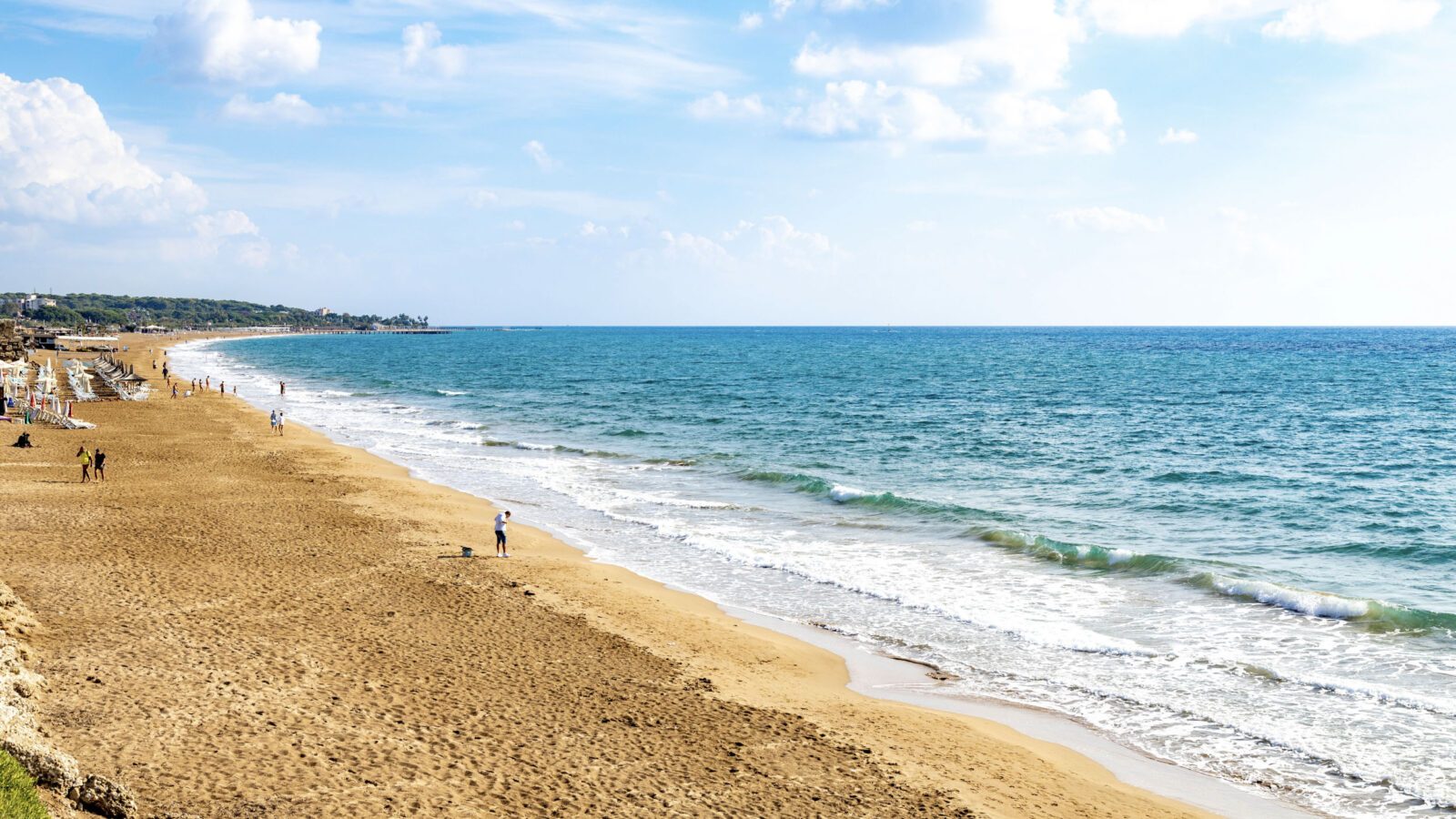 Beach in Side, Turkey, low season